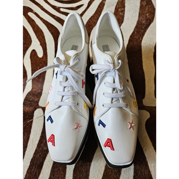 Stella McCartney Sneak-Elyse Monogram Platform Sneakers Sz 37.5 US 7.5 - Picture 4 of 11